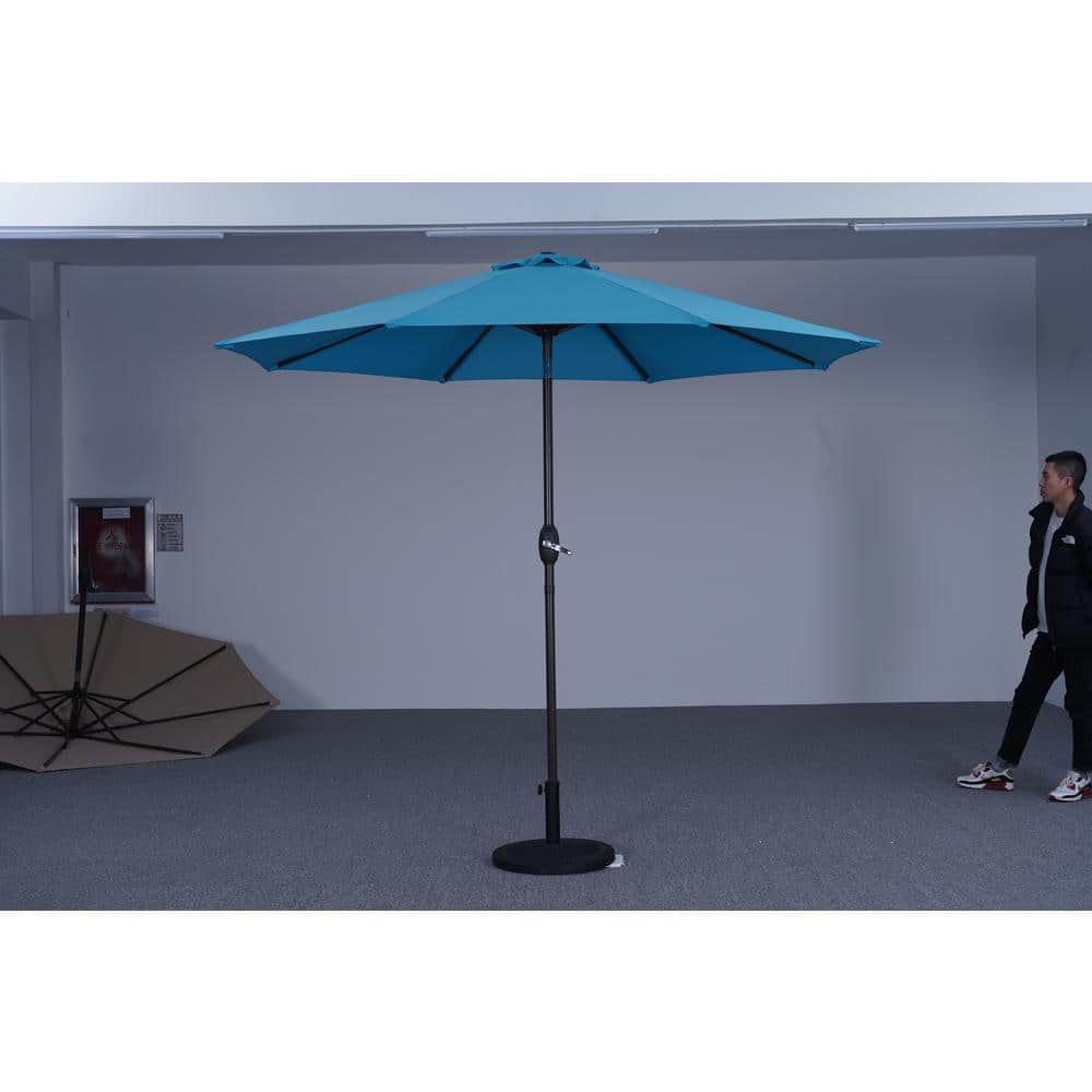 9 ft. Market Patio Umbrella in Blue (Middle)