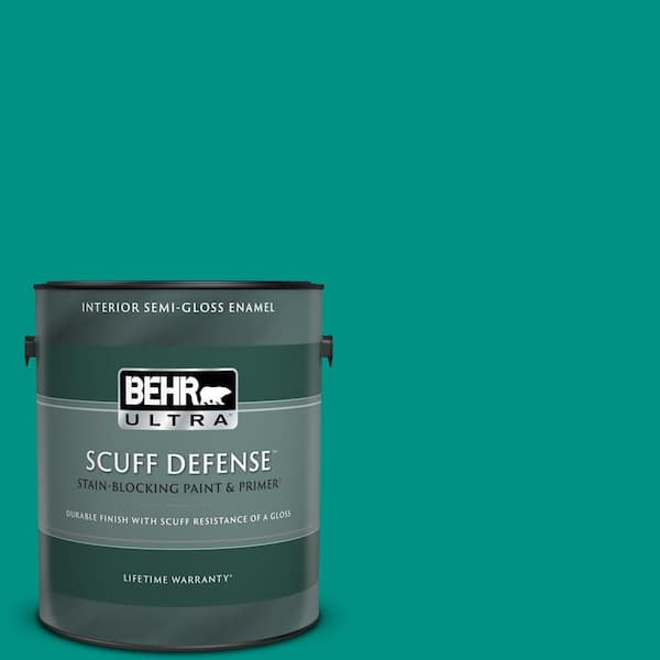 BEHR ULTRA 1 gal. #490B-6 Emerald Coast Extra Durable Semi-Gloss Enamel Interior Paint & Primer