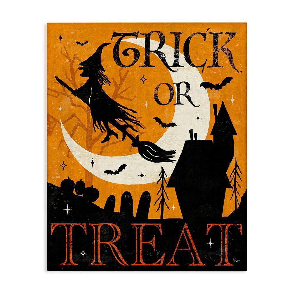 Trick Or Treat Halloween Witch by Veronique Charron Unframed Graphic Art Print Typography 20 in. x 16 in. price history on PriceWatchPro