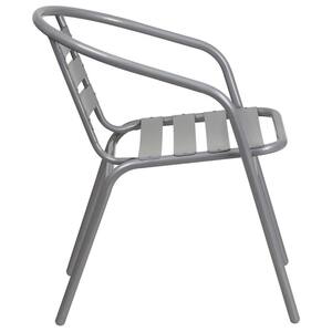 Metal Outdoor Dining Chair in Silver