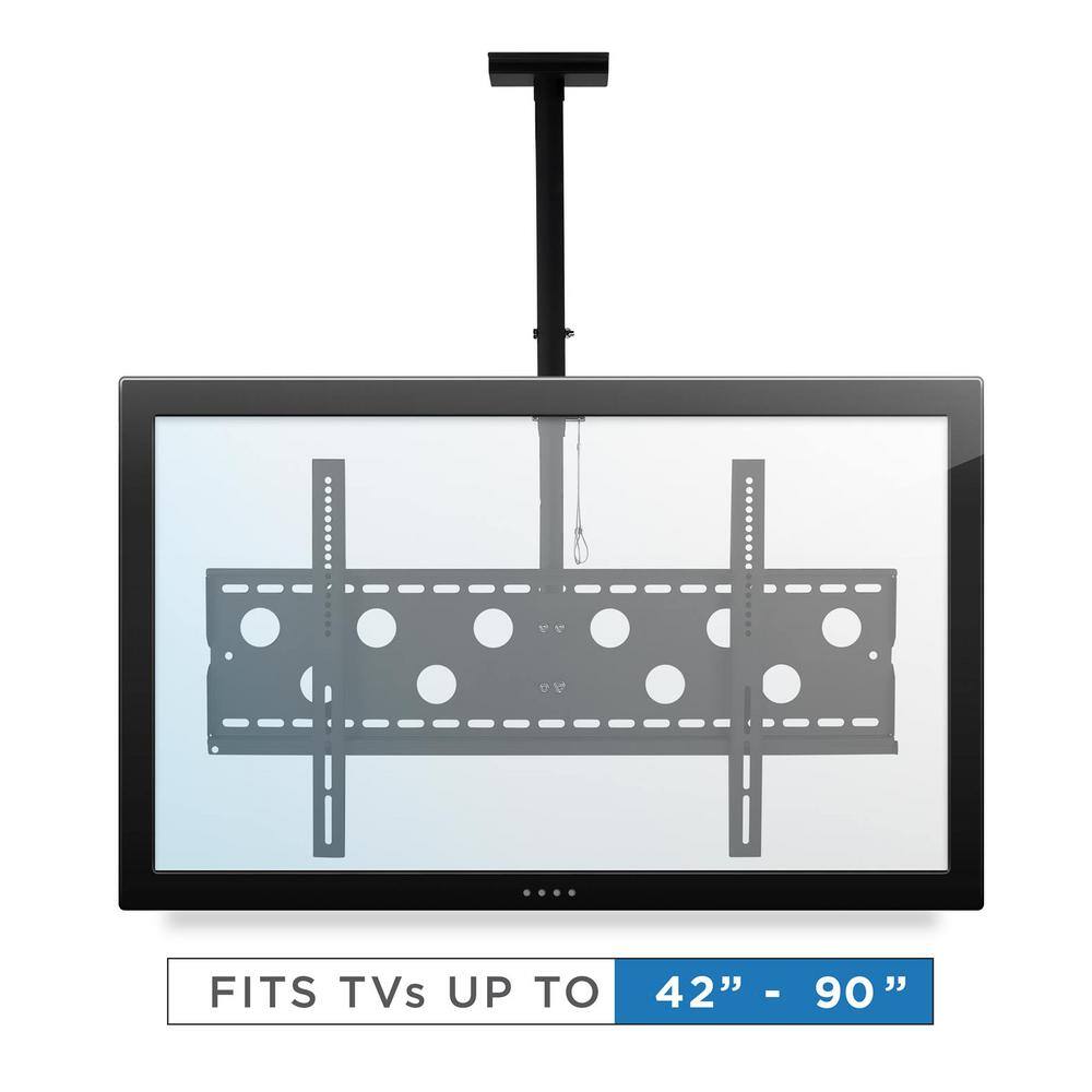 Mount-It Black Full Motion Ceiling TV Mount for 42-90 Inch Screens