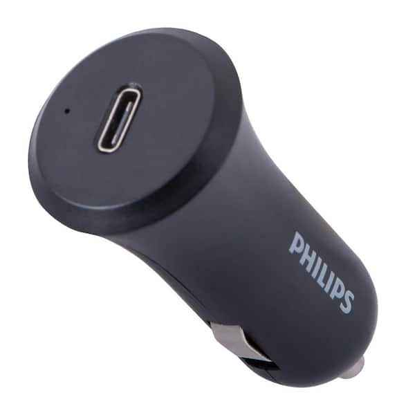 Philips 15-Watt 1C Port DC Car Charger, Black