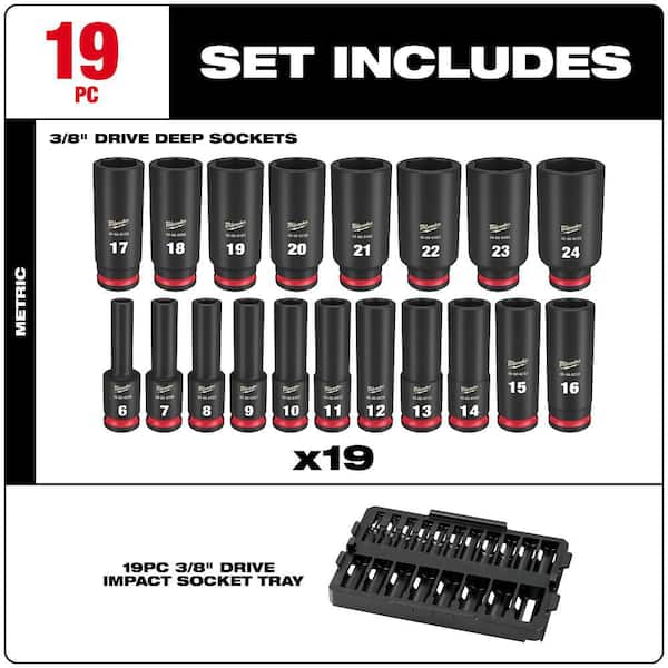 Milwaukee SHOCKWAVE Impact-Duty 3/8 in. Drive Metric Deep Well