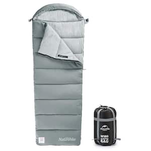 86.6 in. L Polyester Cotton Camping Sleeping Bag with Carrying Bag in Gray
