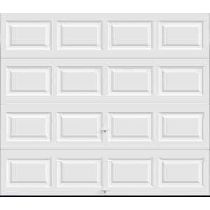 Classic Steel Short Panel 8 ft x 7 ft Insulated 6.5 R-Value White Garage Door without Windows