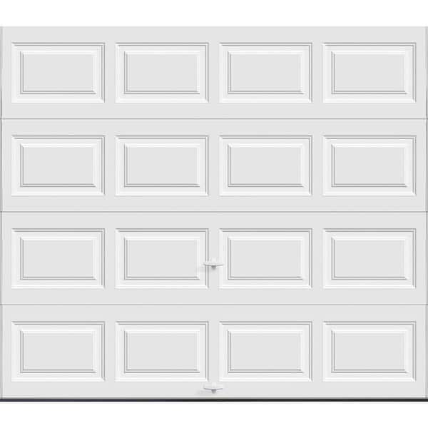 Classic Steel Short Panel 8 ft x 7 ft Insulated 6.5 R-Value White Garage Door without Windows