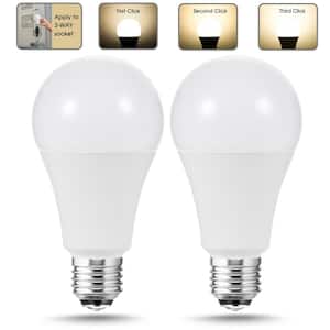50/100/150-Watt Equivalent A21 LED 3-Way Light Bulbs in Soft White for Reading (2-Pack)