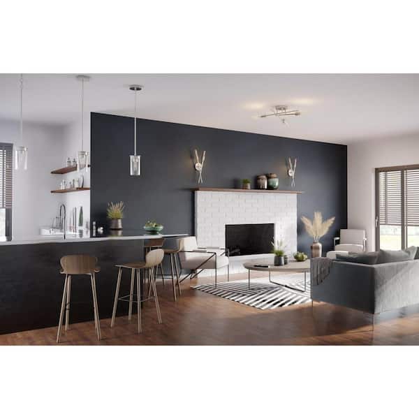 Astra 18 in. 3-Light Brushed Nickel Modern Semi-Flush Mount Light