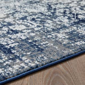 Aysal Athna Blue 6 ft. 7 in. x 9 ft. 2 in. Oriental Polypropylene Area Rug