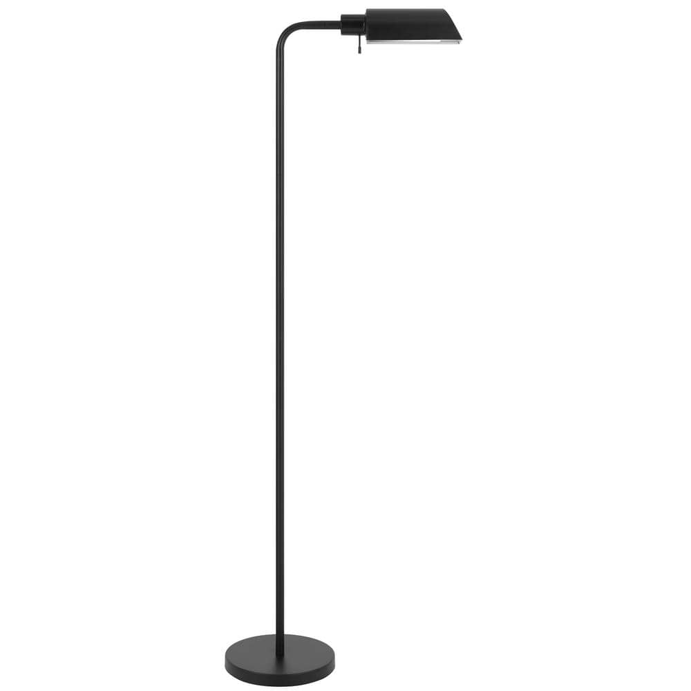 57.5 in. Black 1-Light Pharmacy Floor Lamp with Adjustable Head