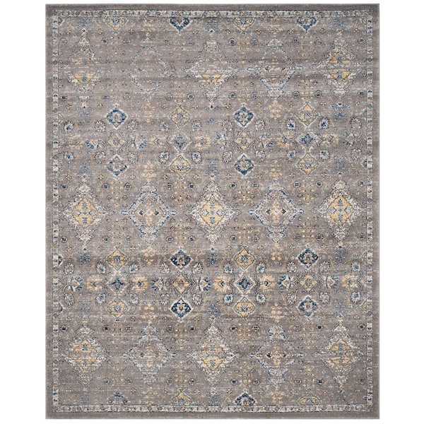 SAFAVIEH Evoke Dark Gray/Yellow 9 ft. x 12 ft. Border Area Rug