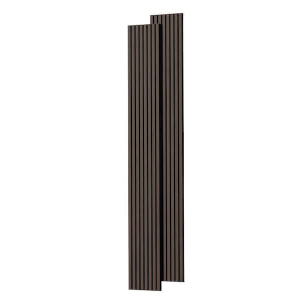 94.5 in. x 11.8 in. Walnut Wood Soundproofing Wall Decal Wall Panels 4-Piece