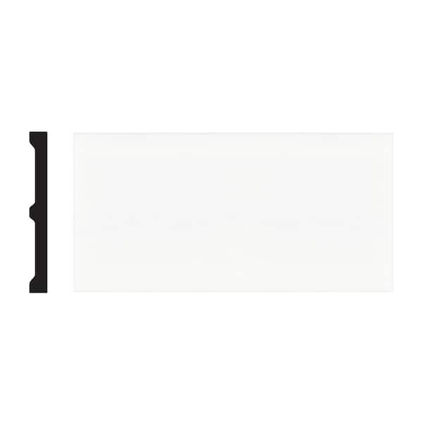 TRIMFINITY 7/16 in. x 4 in. x 96 in. Polystyrene White Base Molding