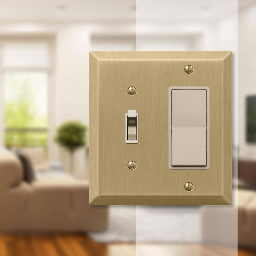 Brushed Bronze Steel Single Toggle and Rocker Wallplate