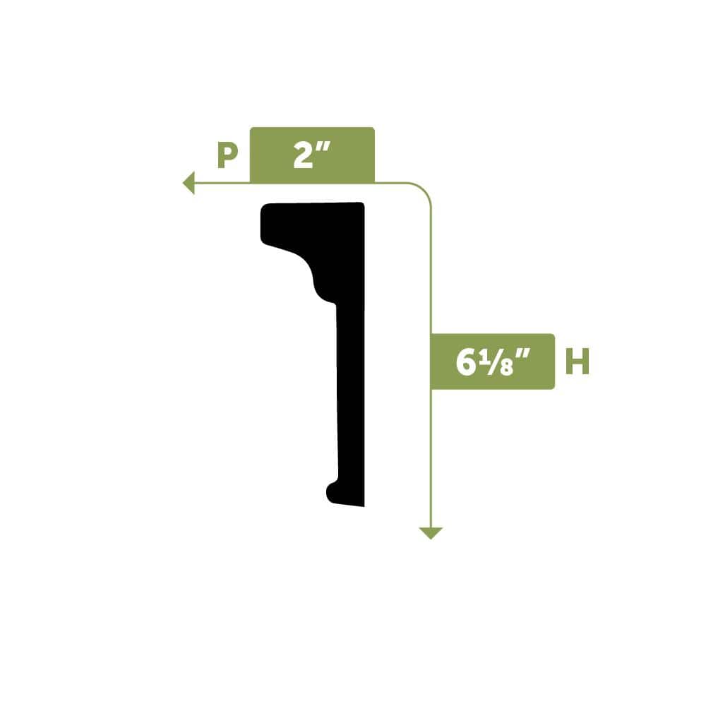 Primed White Polyurethane Crown Panel Moulding 94.5"
