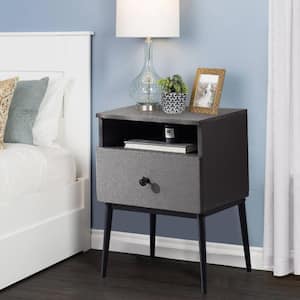 NightStands Set of 2, Square End Side Table with Drawer and Storage Space for Sofa Couch, Living Room and Bedroom, Gray