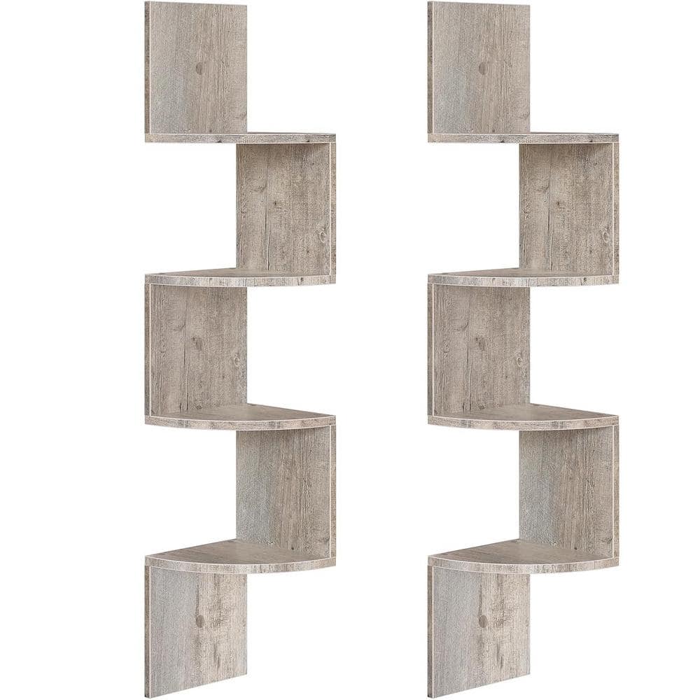 7.9 in. W x 7.9 in. D Gray Wood Floating Shelves for Wall Decor 2 Decorativ
