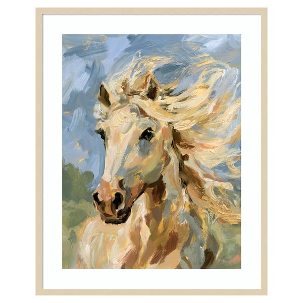 Amanti Art Palomino in the Wind II by Victoria Barnes 33 in. W x 41 in. H. Wood Framed Wall Art Print Framed in Brown