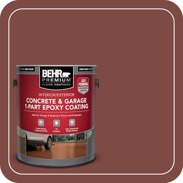 1 gal. #PFC-02 Brick Red Self-Priming 1-Part Epoxy Satin Interior/Exterior Concrete and Garage Floor Paint