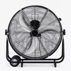 Karl home 30 in. 3 Fan Speeds Floor Fan Drum Fan in Black