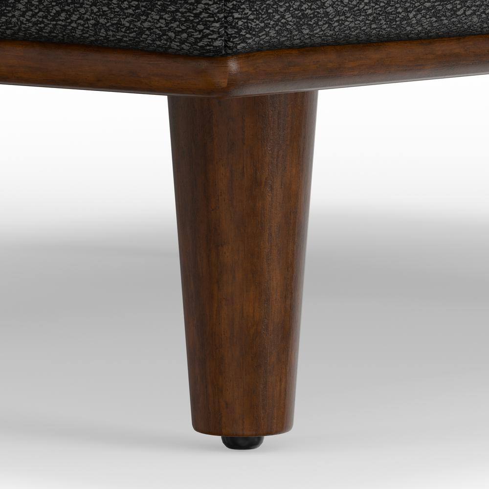 Charcoal Grey Large Rectangular Upholstered Ottoman