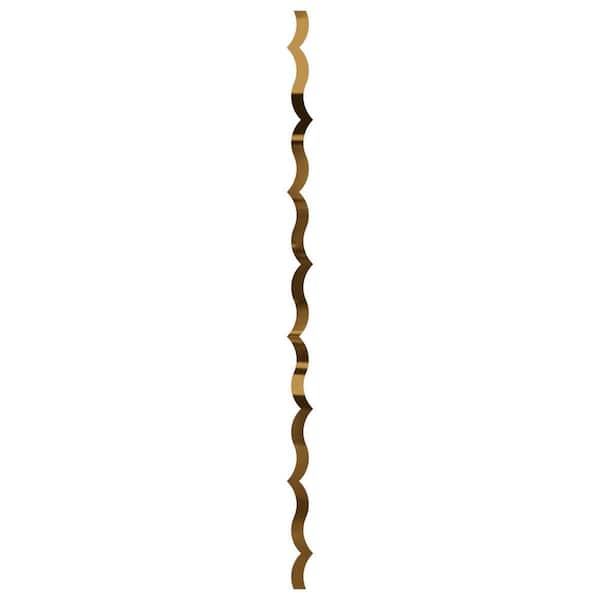 Ekena Millwork May 0.125 in. T x 0.17 ft. W x 4 ft. L Gold Mirror Acrylic Resin Decorative Wall Paneling 43-Pack
