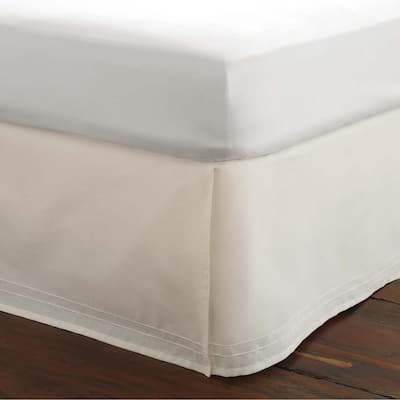 Laura Ashley Solid White Bedskirt Tailored, Queen