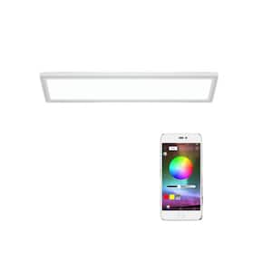 23.5 in. L x 5.5 in.W 18-Watt RGB LED Flush Mount Ceiling Light with Remote Control