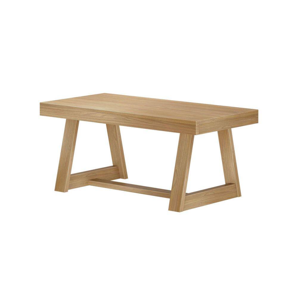 Classic 40.25 in. Blonde Wirebrush Rectangle Solid Wood Coffee Table