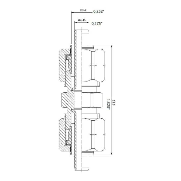1/4 in. OD Compression Brass Coupling Fitting