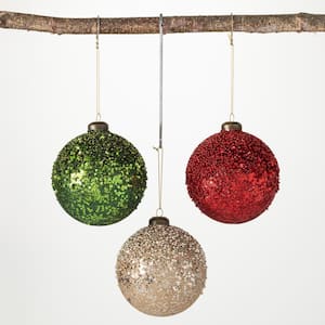 Northlight 4ct Clear and Frosted Winter Tree Glass Christmas Ball Ornaments  3.25 (80mm), 4 - King Soopers