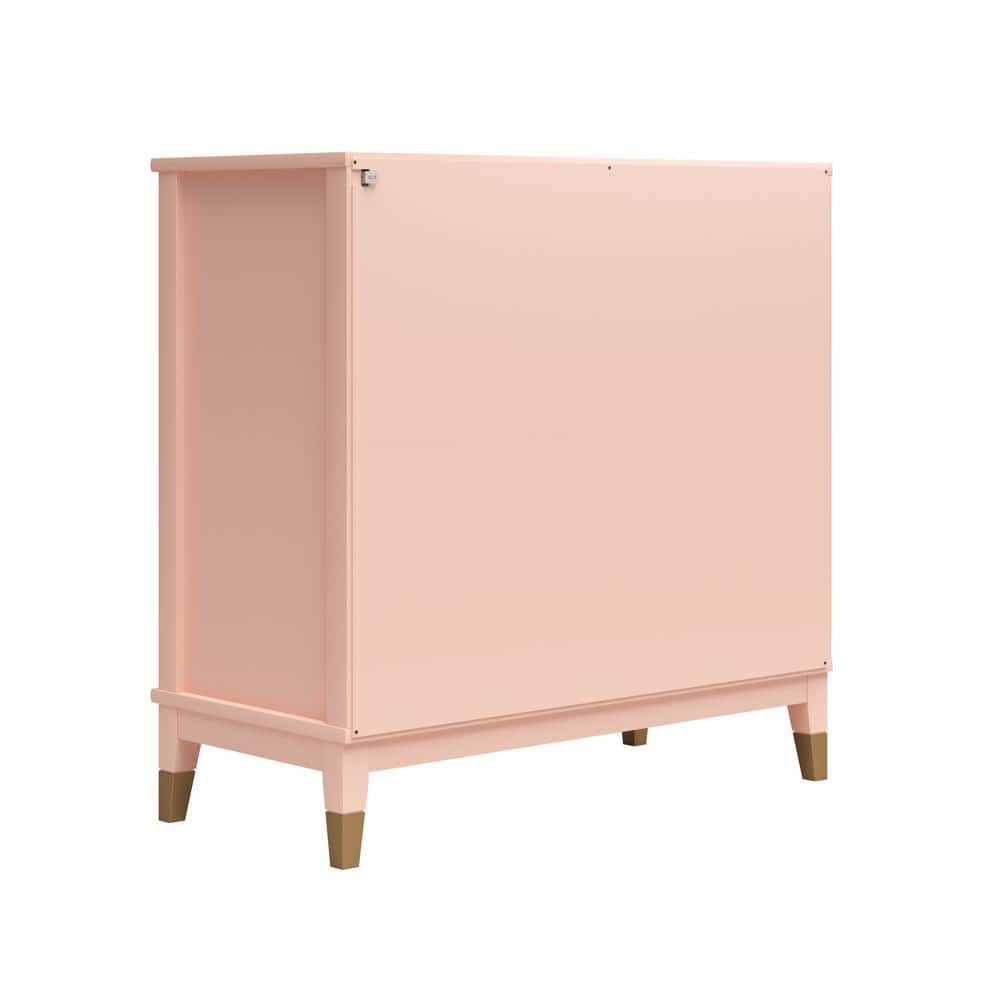 Pale Pink MDF 2-Door Accent Cabinet with Adjustable Shelving