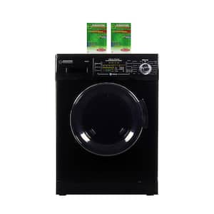 1.57 cu. ft. 110V All-in-One Washer and Dryer Combo in Black with 2 Boxes of HE Detergent