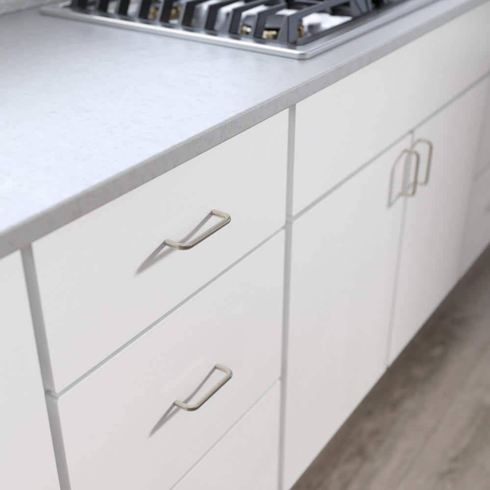 Brushed Nickel 3-1/2" Modern Cabinet Drawer Pull