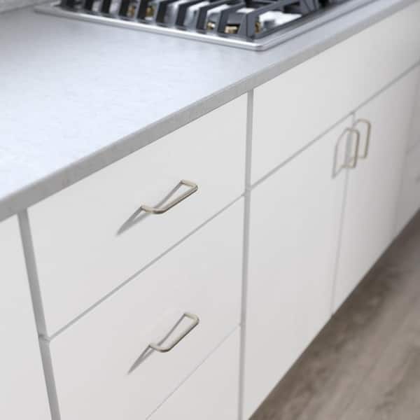 Wire 3-1/2 in. (89 mm) Modern Satin Nickel Cabinet Drawer Pull