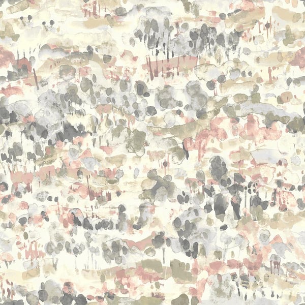 SURFACE STYLE Water Coloring Sandcastle Abstract Vinyl Peel and Stick Wallpaper Roll ( Covers 30.75 sq. ft. )