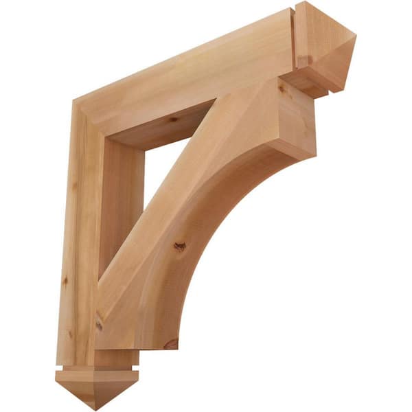 Ekena Millwork 5-1/2 in. x 34 in. x 34 in. Western Red Cedar Westlake Arts and Crafts Smooth Bracket