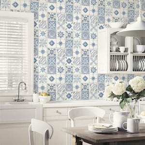 Morrocan Tiles Vinyl Roll Wallpaper (Covers 55 sq. ft.)