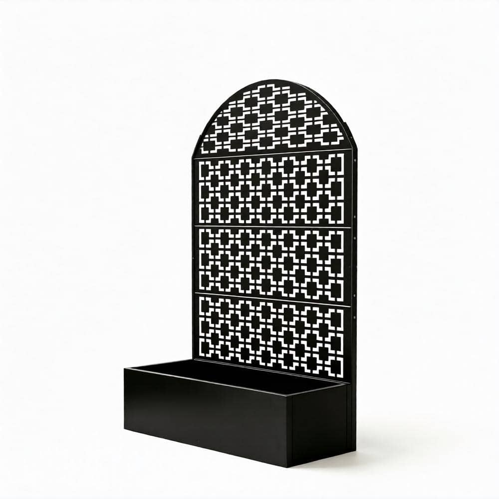70.86 in. H x 46 in. W Arched Decorative Privacy Screen with Planter Box, Metal Freestanding Fence Planter for Patio price history on PriceWatchPro