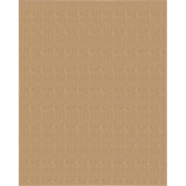 Beige 7 ft. 10 in. x 9 ft. 10 in. Flat-Weave Well-Jute Printed Boerboel Geometric Herringbone Area Rug