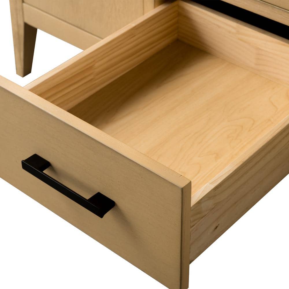 48'' Natural Oak Single Bathroom Vanity with Engineered Marble Top
