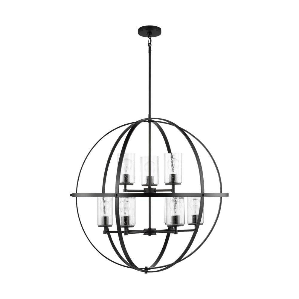 Generation Lighting Alturas 9Light Midnight Black Modern Hanging Globe