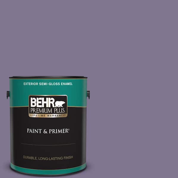 BEHR PREMIUM PLUS 1 gal. #650F-5 Purple Statice Semi-Gloss Enamel Exterior Paint & Primer