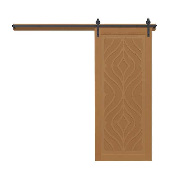 VeryCustom 42 in. x 84 in. Zaftig Sway Sands Wood Sliding Barn Door with Hardware Kit in Black