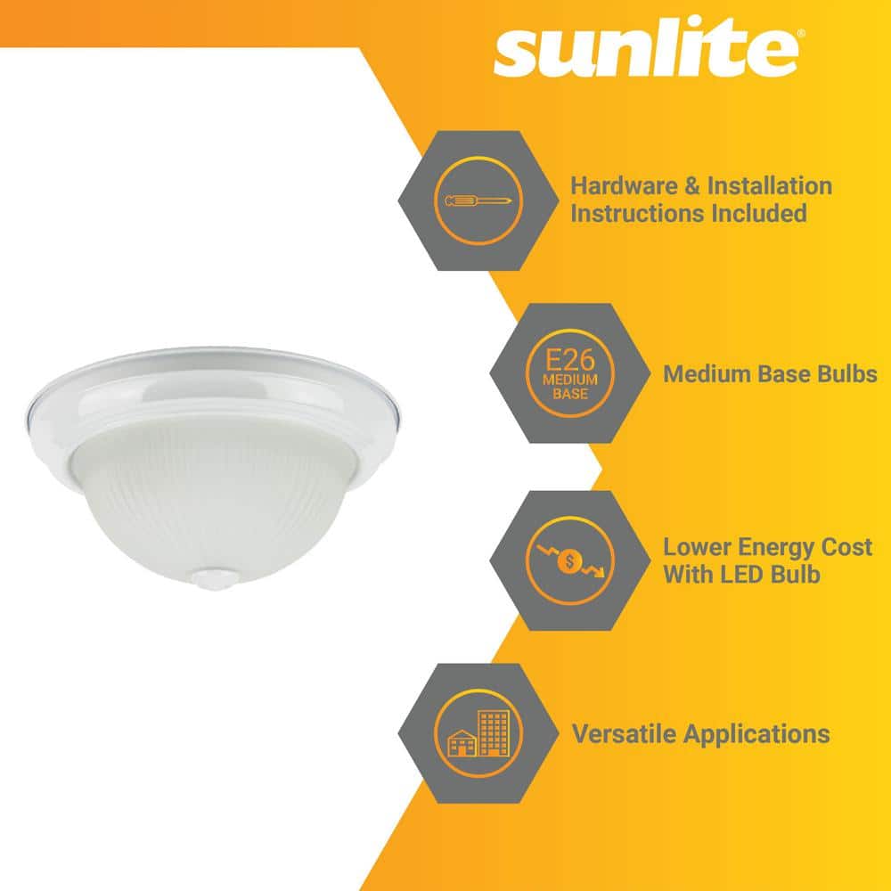 White Frosted Glass Dome Ceiling Light Fixture, 11.5"