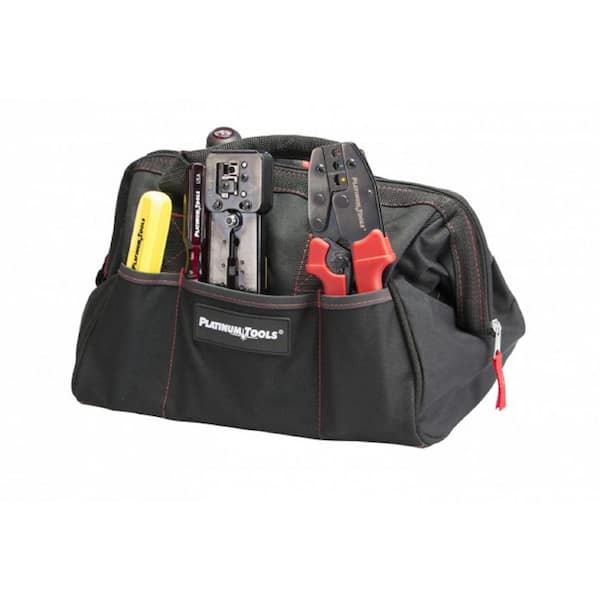 Platinum Tools 8.75 in. x 12.75 in. x 8 in. Big Mouth Canvas Tool Bag