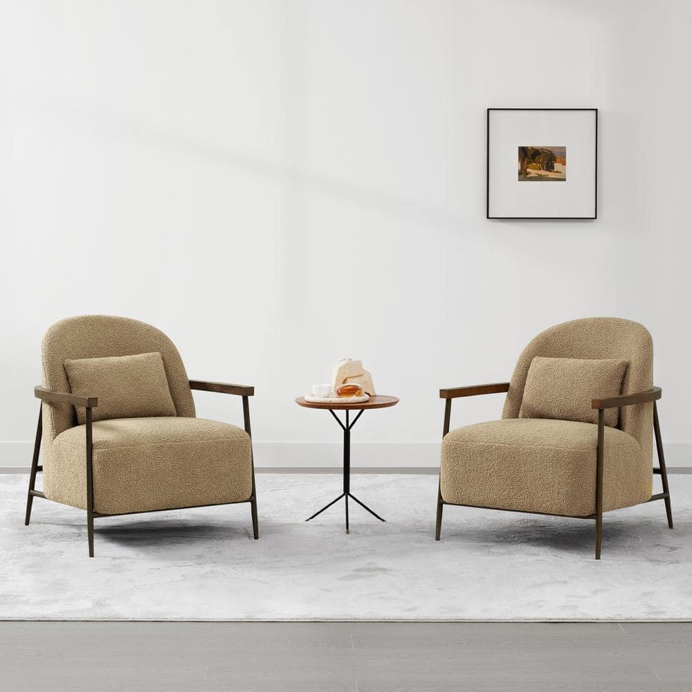 Spruce & Spring Quiteria Camel Fabric Accent Chair with
