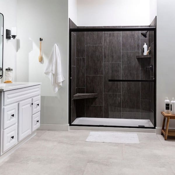 25.6 in. L x 14.8 in. W Ashen Slate No Grout Vinyl Wall Tile (21 sq. ft./case)