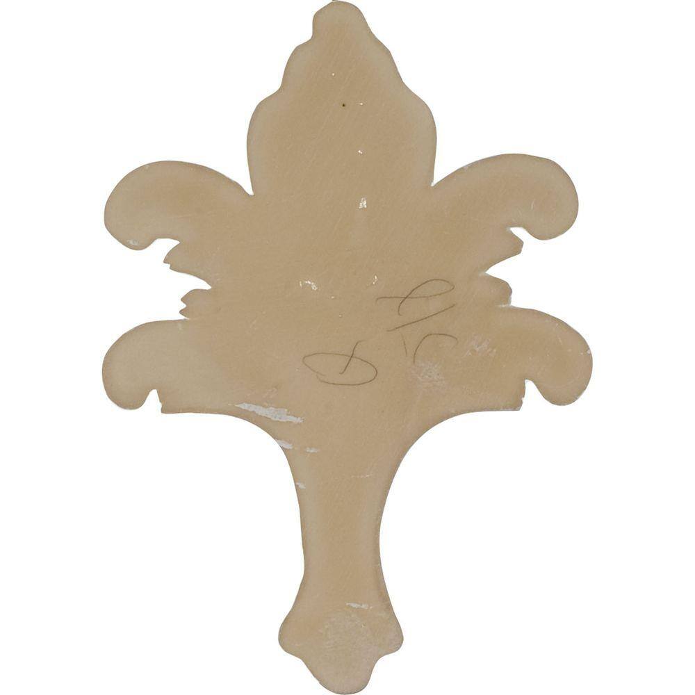 Primed White Urethane Leaf Scroll Onlay 8.75'' H x 6.25'' W