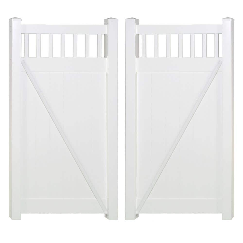 Mason 7.4 ft. W x 7 ft. H White Vinyl Privacy Fence Double Gate Kit price history on PriceWatchPro